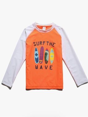 NWT Boys' Orange Surf Rash Guard Swim Shirt 12